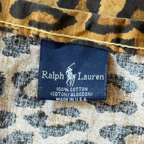 Vintage RALPH LAUREN Leopard Print ARAGON TWIN Flat Sheet NO FADING - Picture 2 of 3